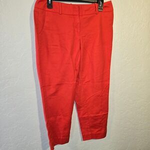 Worthington Curvy Fit Women sz 6 Red Capri Pants cotton stretch Business Casual